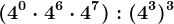 (4^0\cdot 4^6\cdot 4^7):(4^3)^3