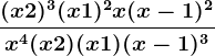 \dfrac(x+2)^3(x+1)^2x(x-1)^2x^4(x+2)(x+1)(x-1)^3