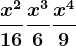 \dfracx^216+\dfracx^36+\dfracx^49