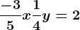 \frac-35x+\frac14y=2