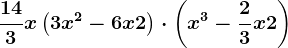 \frac143x + \left ( 3x^2 -6x +2 \right ) \cdot \left ( x^3 - \frac23x +2 \right )
