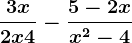 \frac3x2x+4-\frac5-2xx^2-4