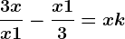 \frac3xx+1-\fracx+13=x+k