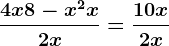 \frac4x+8-x^2+x2x=\frac10x2x