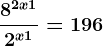 \frac8^2x+12^x+1=196