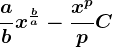 \fracabx^\fracba-\fracx^pp+C