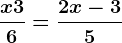 \fracx+36=\frac2x-35