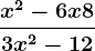 \fracx^2-6x+83x^2-12