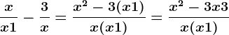 \fracxx+1-\frac3x=\fracx^2-3(x+1)x(x+1)=\fracx^2-3x+3x(x+1)