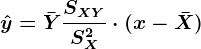 \haty=\barY+\fracSXYSX^2\cdot (x-\barX)