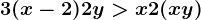 \inline 3(x-2)+2y>x+2(x+y)
