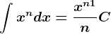 \int x^ndx=\fracx^n+1n+C