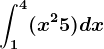 \int1^4(x^2+5)dx
