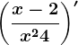 \left ( \fracx-2x^2+4 \right )'