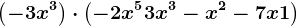 \left ( -3x^3 \right )\cdot \left ( -2x^5 +3x^3 -x^2-7x+1 \right )