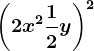 \left (2x^2+\frac12y \right )^2