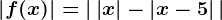 \left | f(x) \right |=|\left | x \right |-\left |x-5\right ||