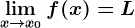 \limx--> x0f(x)= L