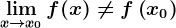 \limx--> x0f(x) \neq f\left ( x0 \right )