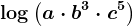 \log \left ( a\cdot b^3\cdot c^5 \right )