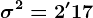 \sigma ^2=2'17