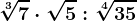 \sqrt[3]7\cdot \sqrt5:\sqrt[4]35