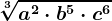 \sqrt[3]a^2\cdot b^5\cdot c^6