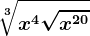 \sqrt[3]x^4\sqrtx^20