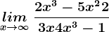 \undersetx--> \infty lim\: \frac2x^3-5x^2+23x+4x^3-1