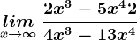 \undersetx--> \infty lim\: \frac2x^3-5x^4+24x^3-1+3x^4
