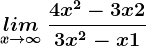 \undersetx--> \infty lim\: \frac4x^2-3x+23x^2-x+1