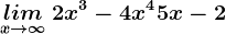 \undersetx--> \infty lim\: 2x^3-4x^4+5x-2
