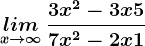 \undersetx--> \inftylim\, \frac3x^2-3x+57x^2-2x+1