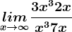 \undersetx--> \infty lim\frac3x^3+2xx^3+7x