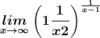 \undersetx--> \infty lim \left (1+\frac1x+2 \right )^\frac1x-1