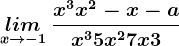 \undersetx--> -1lim \: \fracx^3+x^2-x-ax^3+5x^2+7x+3