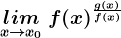 \undersetx--> x0lim\: f(x)^\fracg(x)f(x)