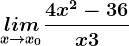 \undersetx--> x0lim\frac4x^2-36x+3