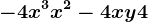-4x^3 + x^2 -4xy +4
