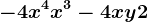 -4x^4 + x^3 -4xy +2
