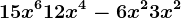 15x^6+12x^4-6x^2+3x^2