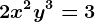 2x^2+y^3=3