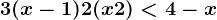 3(x-1)+2(x+2)<4-x