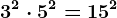 3^2 \cdot 5^2 = 15^2