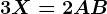 3X=2A+B