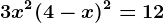 3x^2+(4-x)^2=12