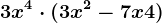 3x^4\cdot (3x^2-7x+4)