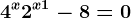 4^x+2^x+1-8=0