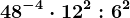 48^-4\cdot 12^2:6^2
