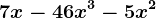 7x-4+6x^3-5x^2